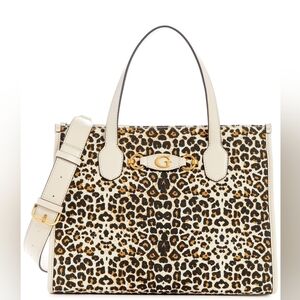 NWT Guess Izzy Leopard Print Tote Bag